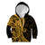Gold Polynesia Paisley Kid Hoodie Polynesian With Tropical Flowers LT14 Hoodie Gold - Polynesian Pride