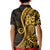 Gold Polynesia Paisley Kid Polo Shirt Polynesian With Tropical Flowers LT14 - Polynesian Pride