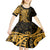 Gold Polynesia Paisley Kid Short Sleeve Dress Polynesian With Tropical Flowers LT14 - Polynesian Pride