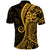 Gold Polynesia Paisley Polo Shirt Polynesian With Tropical Flowers LT14 - Polynesian Pride