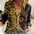 Gold Polynesia Paisley Women Casual Shirt Polynesian With Tropical Flowers LT14 Female Gold - Polynesian Pride