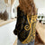Gold Polynesia Paisley Women Casual Shirt Polynesian With Tropical Flowers LT14 - Polynesian Pride