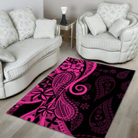 Pink Polynesia Paisley Area Rug Polynesian With Tropical Flowers LT14 - Polynesian Pride