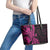 Pink Polynesia Paisley Leather Tote Bag Polynesian With Tropical Flowers LT14 - Polynesian Pride