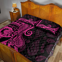 Pink Polynesia Paisley Quilt Bed Set Polynesian With Tropical Flowers LT14 - Polynesian Pride