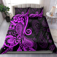 Polynesia Paisley Bedding Set Polynesian With Tropical Flowers - Purple LT14 - Polynesian Pride