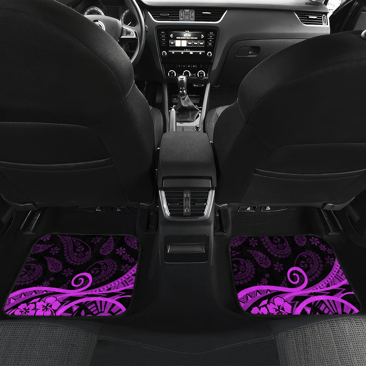 Polynesia Paisley Car Mats Polynesian With Tropical Flowers - Purple LT14 - Polynesian Pride