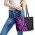Polynesia Paisley Leather Tote Bag Polynesian With Tropical Flowers - Purple LT14 - Polynesian Pride