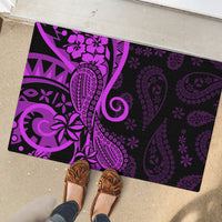 Polynesia Paisley Rubber Doormat Polynesian With Tropical Flowers - Purple LT14 - Polynesian Pride