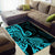 Polynesia Paisley Area Rug Polynesian With Tropical Flowers - Turquoise LT14 - Polynesian Pride