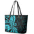 Polynesia Paisley Leather Tote Bag Polynesian With Tropical Flowers - Turquoise LT14 - Polynesian Pride
