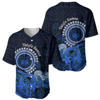 Talofa Samoa Baseball Jersey Samoan Kava Bowl Siapo Pattern - Blue LT14 - Polynesian Pride