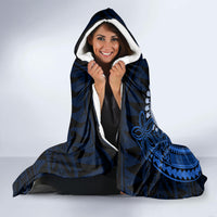 Talofa Samoa Hooded Blanket Samoan Kava Bowl Siapo Pattern - Blue LT14 - Polynesian Pride