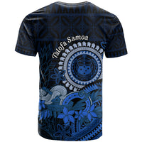 Talofa Samoa T Shirt Samoan Kava Bowl Siapo Pattern - Blue LT14 - Polynesian Pride