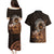 Talofa Samoa Couples Matching Puletasi Dress and Hawaiian Shirt Samoan Kava Bowl Siapo Pattern - Brown LT14 - Polynesian Pride