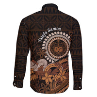 Talofa Samoa Family Matching Puletasi Dress and Hawaiian Shirt Samoan Kava Bowl Siapo Pattern - Brown LT14 - Polynesian Pride