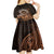 Talofa Samoa Kid Short Sleeve Dress Samoan Kava Bowl Siapo Pattern - Brown LT14 - Polynesian Pride