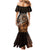 Talofa Samoa Mermaid Dress Samoan Kava Bowl Siapo Pattern - Brown LT14 - Polynesian Pride