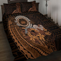 Talofa Samoa Quilt Bed Set Samoan Kava Bowl Siapo Pattern - Brown LT14 - Polynesian Pride
