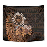 Talofa Samoa Tapestry Samoan Kava Bowl Siapo Pattern - Brown LT14 - Polynesian Pride