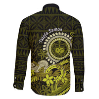 Lime Green Talofa Samoa Family Matching Long Sleeve Bodycon Dress and Hawaiian Shirt Samoan Kava Bowl Siapo Pattern LT14 - Polynesian Pride