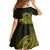 Lime Green Talofa Samoa Family Matching Tank Maxi Dress and Hawaiian Shirt Samoan Kava Bowl Siapo Pattern LT14 - Polynesian Pride