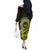 Lime Green Talofa Samoa Off The Shoulder Long Sleeve Dress Samoan Kava Bowl Siapo Pattern LT14 - Polynesian Pride