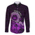 Purple Talofa Samoa Family Matching Tank Maxi Dress and Hawaiian Shirt Samoan Kava Bowl Siapo Pattern LT14 Dad's Shirt - Long Sleeve Purple - Polynesian Pride