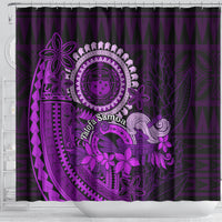 Purple Talofa Samoa Shower Curtain Samoan Kava Bowl Siapo Pattern LT14 - Polynesian Pride