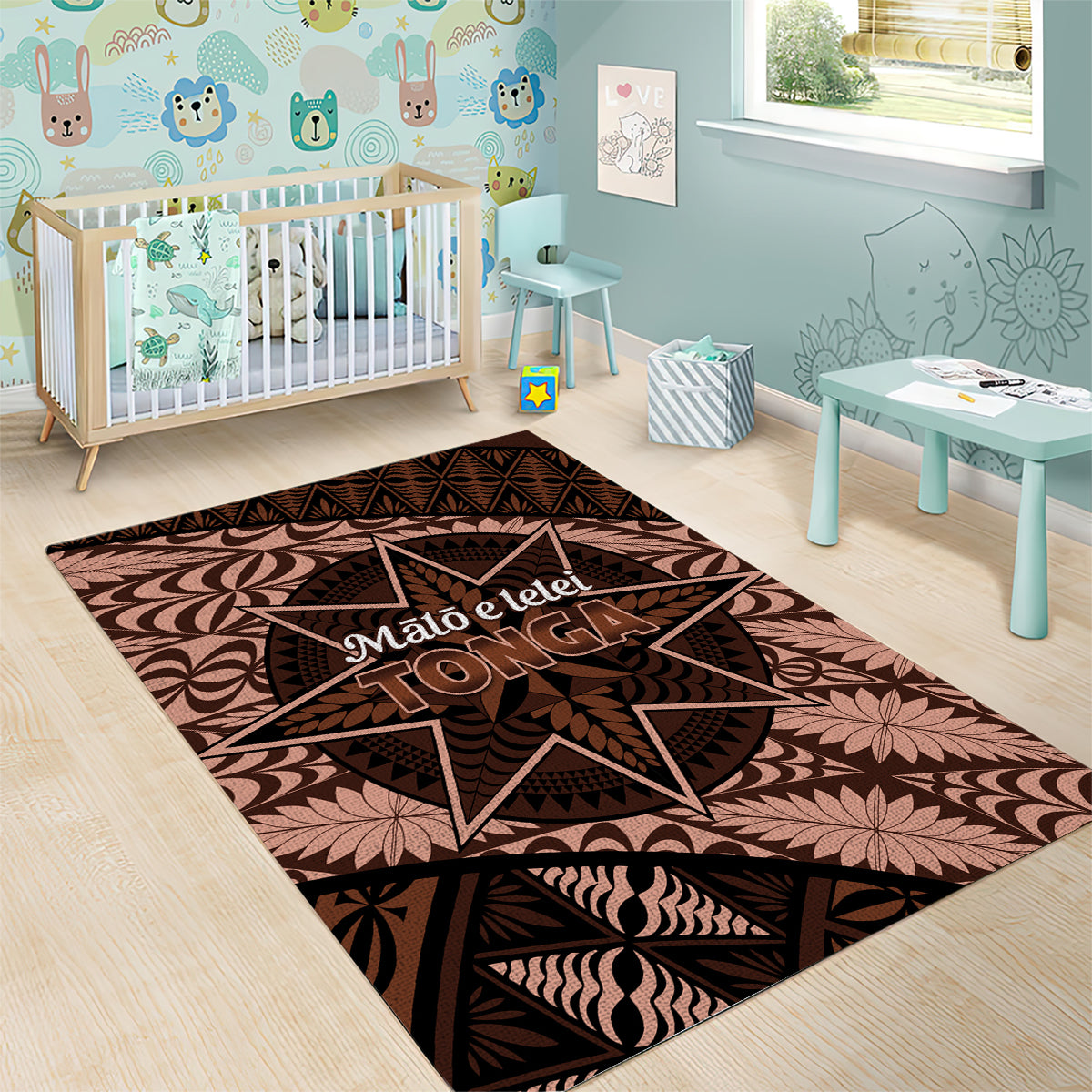 Malo e lelei Tonga Area Rug Tongan Ngatu Pattern Vintage Vibes LT14 - Polynesian Pride