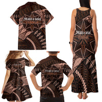 Malo e lelei Tonga Family Matching Tank Maxi Dress and Hawaiian Shirt Tongan Ngatu Pattern Vintage Vibes LT14 - Polynesian Pride