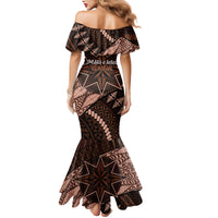 Malo e lelei Tonga Mermaid Dress Tongan Ngatu Pattern Vintage Vibes LT14 - Polynesian Pride