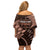 Malo e lelei Tonga Off Shoulder Short Dress Tongan Ngatu Pattern Vintage Vibes LT14 - Polynesian Pride