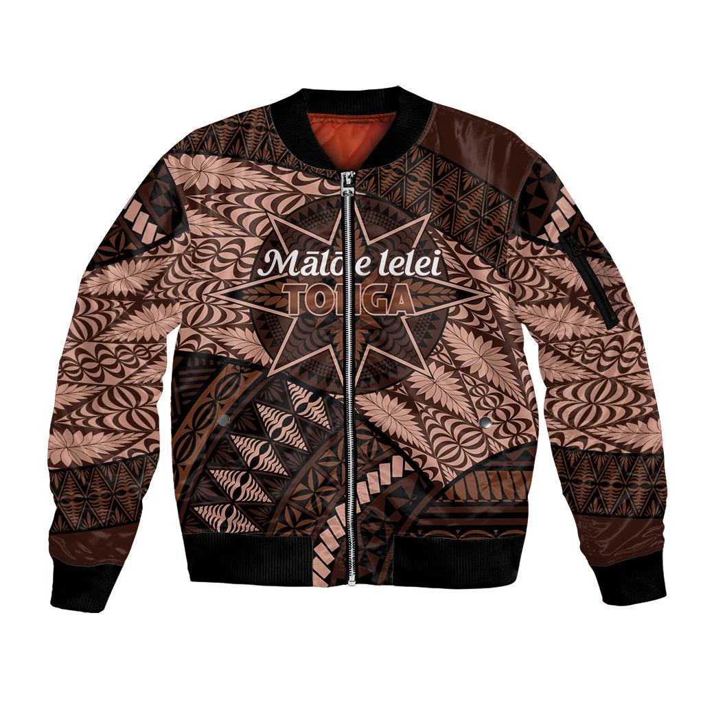 Tonga School Tupou College Sleeve Zip Bomber Jacket Tribal Pattern LT6