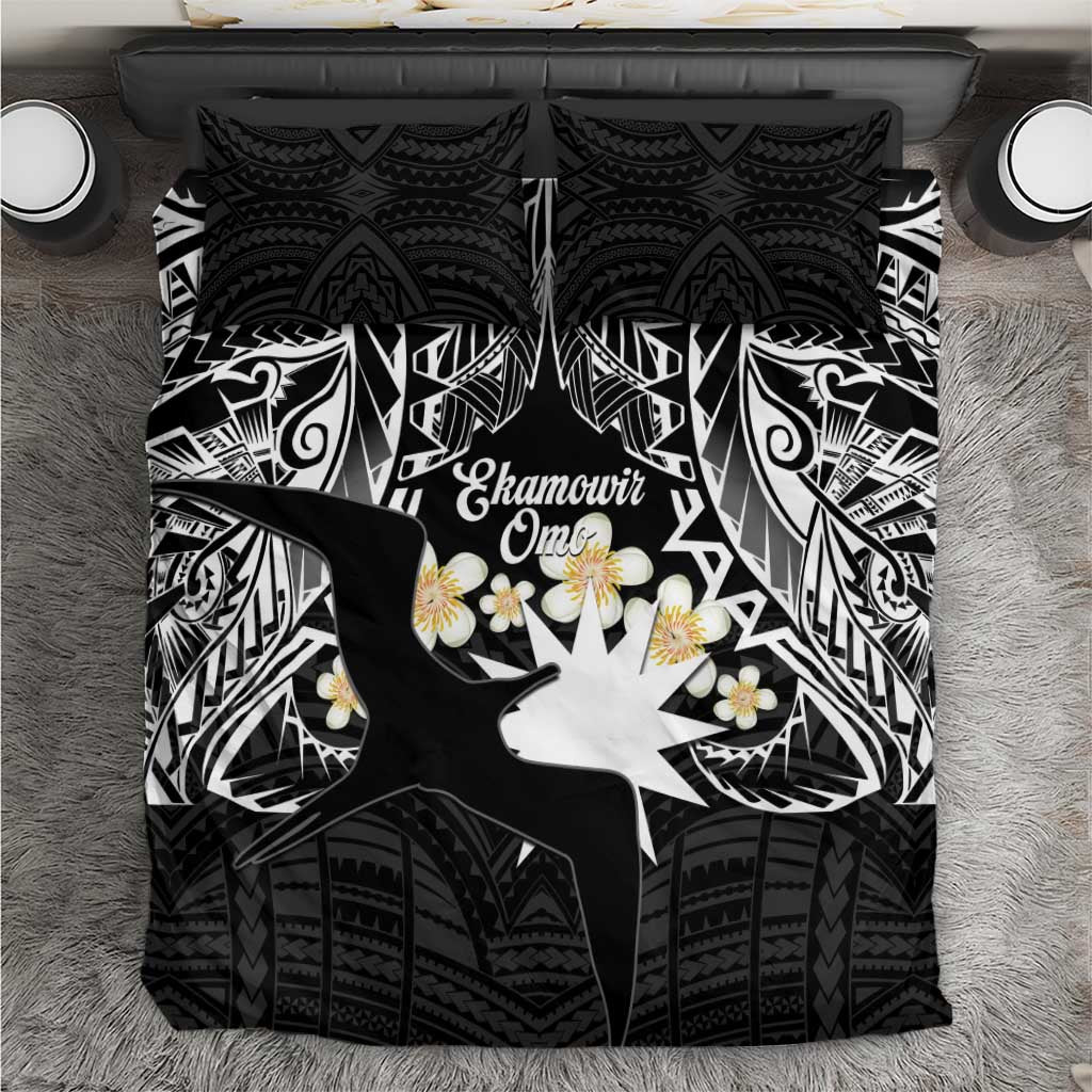 Ekamowir Omo Nauru Bedding Set Naoero Twelve-pointed Star Polynesian Tattoo LT14 Black - Polynesian Pride