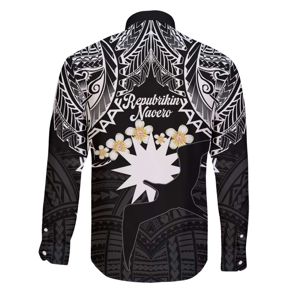 Ekamowir Omo Nauru Family Matching Long Sleeve Bodycon Dress and Hawaiian Shirt Naoero Twelve-pointed Star Polynesian Tattoo