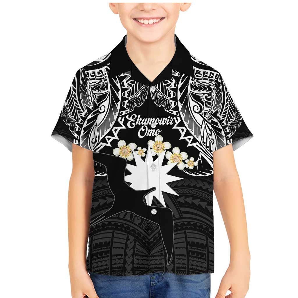 Ekamowir Omo Nauru Family Matching Mermaid Dress and Hawaiian Shirt Naoero Twelve-pointed Star Polynesian Tattoo