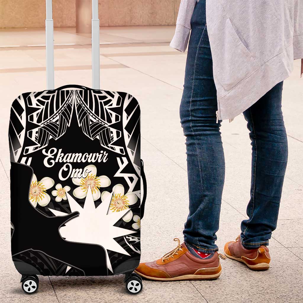 Ekamowir Omo Nauru Luggage Cover Naoero Twelve-pointed Star Polynesian Tattoo LT14 Black - Polynesian Pride