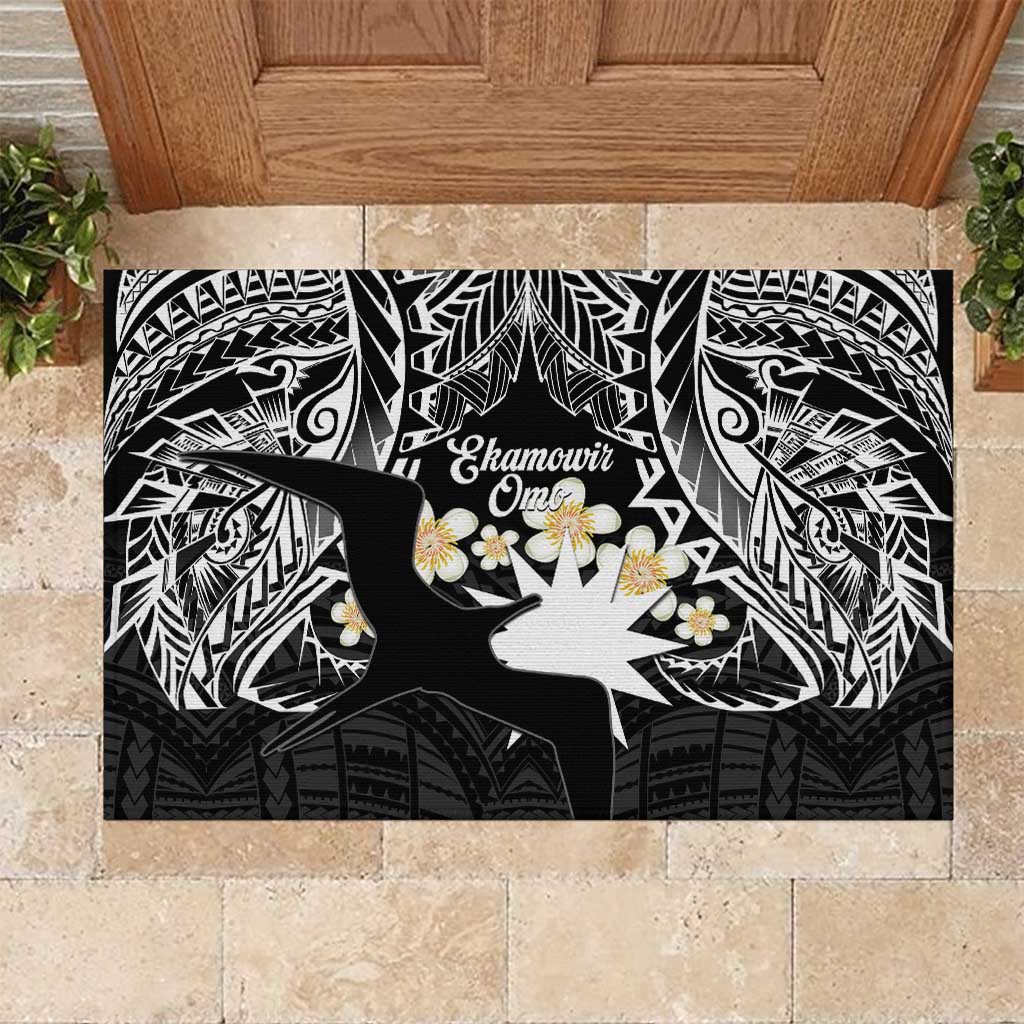 Ekamowir Omo Nauru Rubber Doormat Naoero Twelve-pointed Star Polynesian Tattoo LT14 Black - Polynesian Pride
