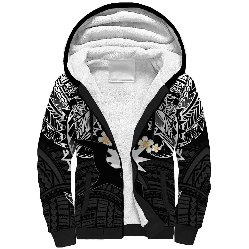 Ekamowir Omo Nauru Sherpa Hoodie Naoero Twelve-pointed Star Polynesian Tattoo LT14 Unisex Black - Polynesian Pride