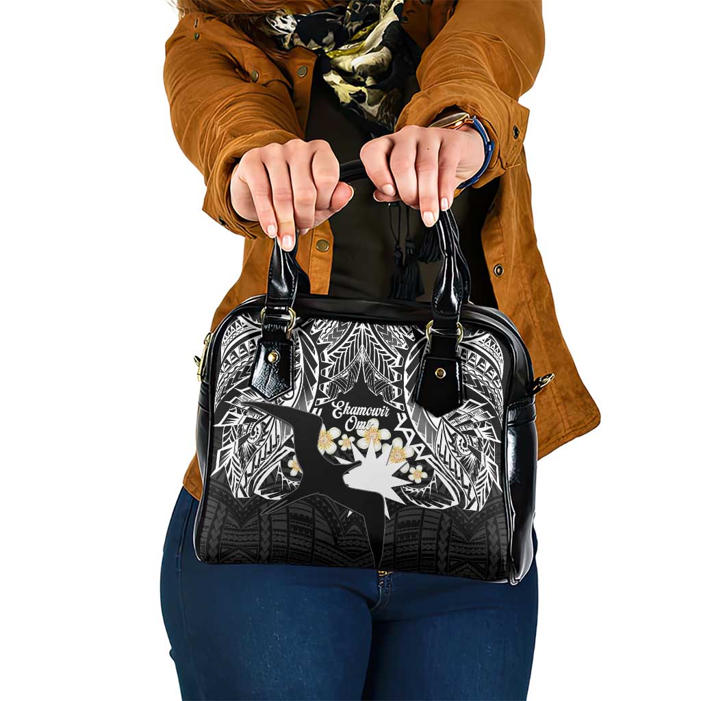 Ekamowir Omo Nauru Shoulder Handbag Naoero Twelve-pointed Star Polynesian Tattoo LT14 One Size Black - Polynesian Pride