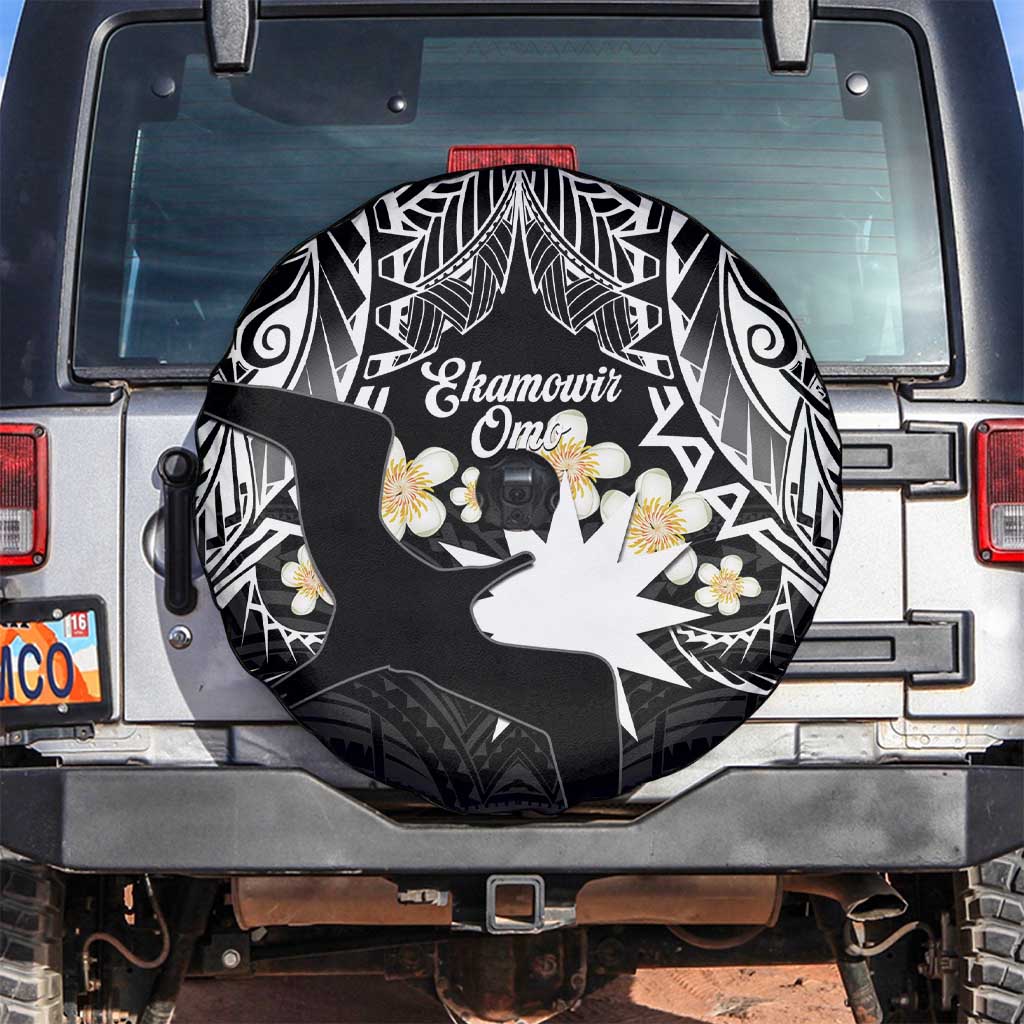 Ekamowir Omo Nauru Spare Tire Cover Naoero Twelve-pointed Star Polynesian Tattoo LT14 Black - Polynesian Pride