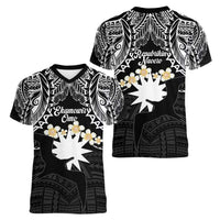 Ekamowir Omo Nauru Women V-Neck T-Shirt Naoero Twelve-pointed Star Polynesian Tattoo