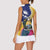 Nauru Independence Day Women Sleeveless Polo Shirt Coat Of Arms With Tropical Flowers