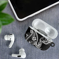 Black Aloha Hawaii AirPods Case Polynesian Shark Tattoo With Plumeria - Polynesian Pride