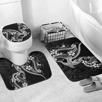 Black Aloha Hawaii Bathroom Set Polynesian Shark Tattoo With Plumeria - Polynesian Pride
