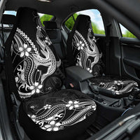 Black Aloha Hawaii Car Seat Cover Polynesian Shark Tattoo With Plumeria - Polynesian Pride