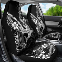Black Aloha Hawaii Car Seat Cover Polynesian Shark Tattoo With Plumeria - Polynesian Pride