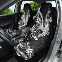 Black Aloha Hawaii Car Seat Cover Polynesian Shark Tattoo With Plumeria - Polynesian Pride