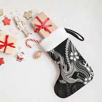 Black Aloha Hawaii Christmas Stocking Polynesian Shark Tattoo With Plumeria - Polynesian Pride